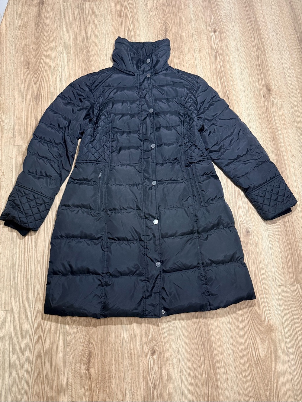 London Fog Womens XXL Black Long Down Puffer Coat Quilted Winter